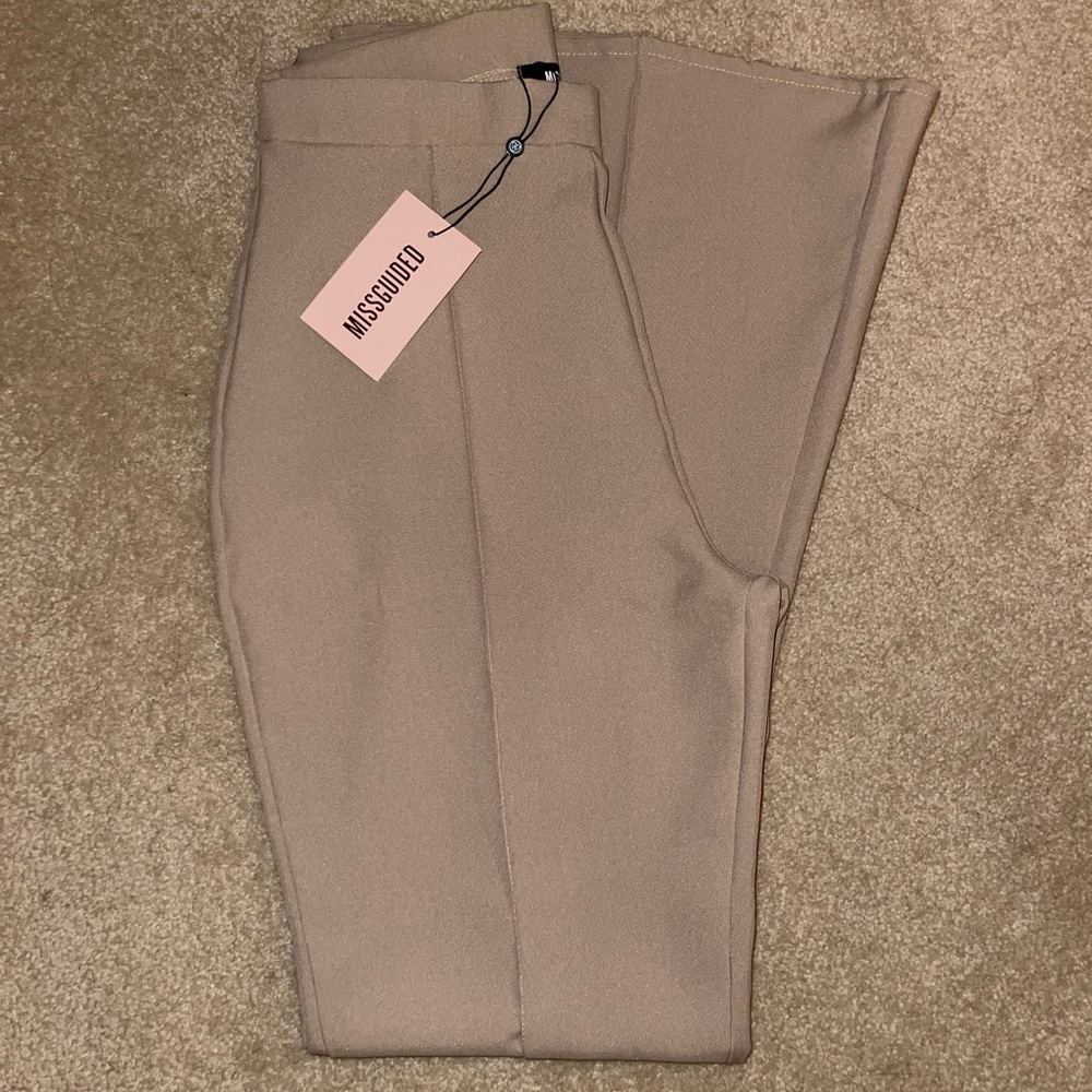 Split Hem Flare Trousers- Missguided